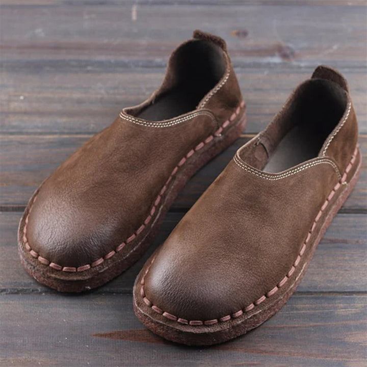 Men's retro slip on loafers with wide round toe