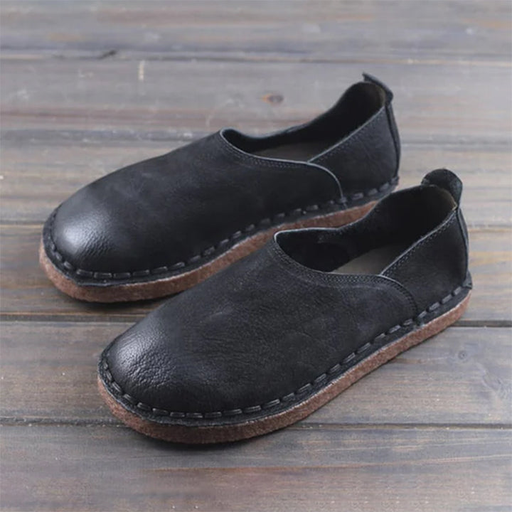 Men's retro slip on loafers with wide round toe