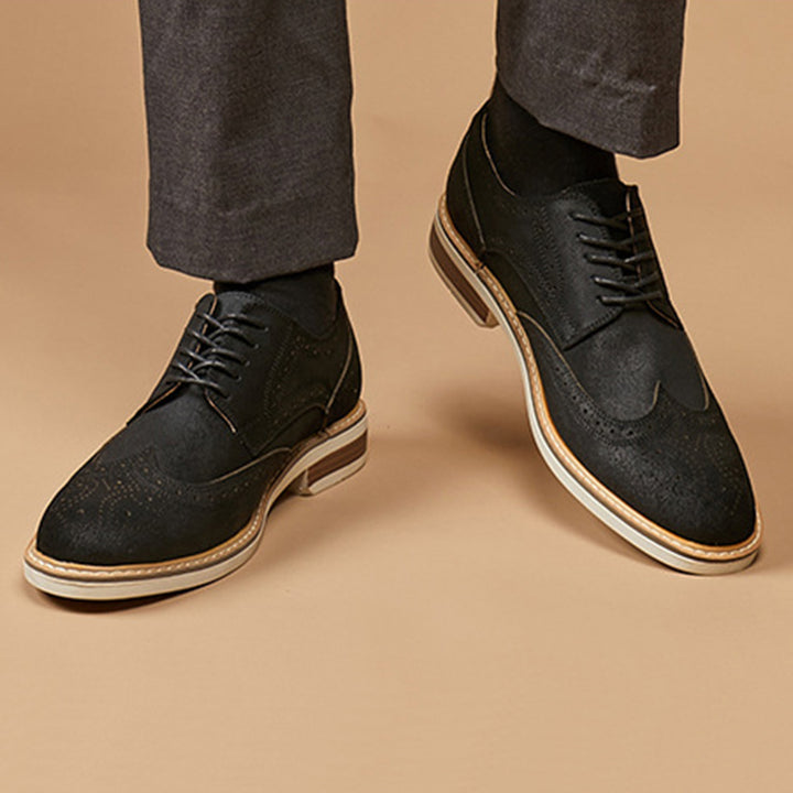 black brown Men's retro wingtip brogues oxfords shoes