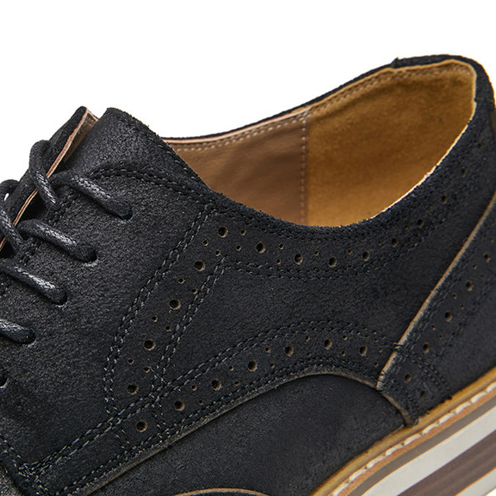 black brown Men's retro wingtip brogues oxfords shoes