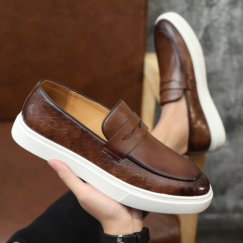 Men's slip on platform penny loafers