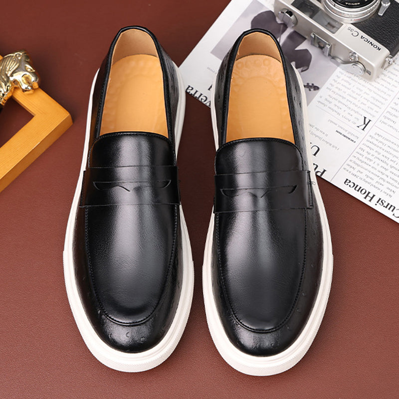 Men's slip on platform penny loafers