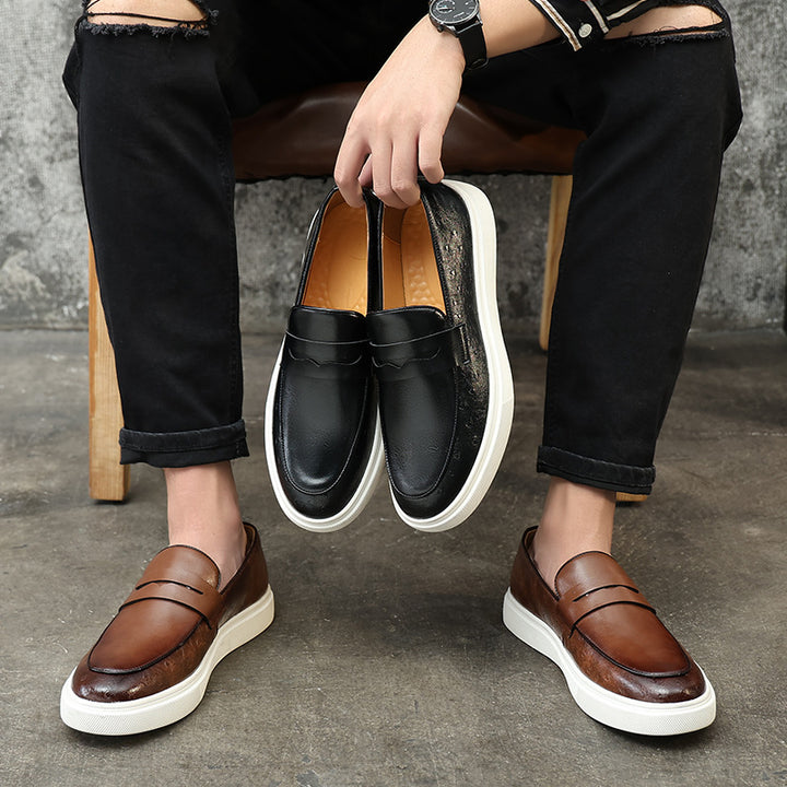 Men's slip on platform penny loafers