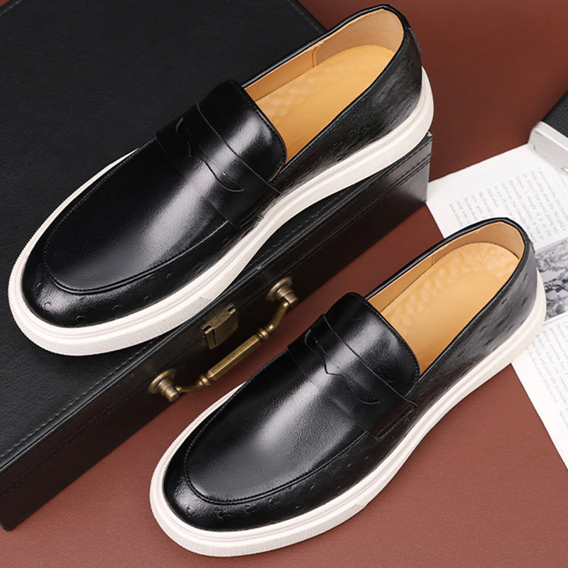 Men's slip on platform penny loafers