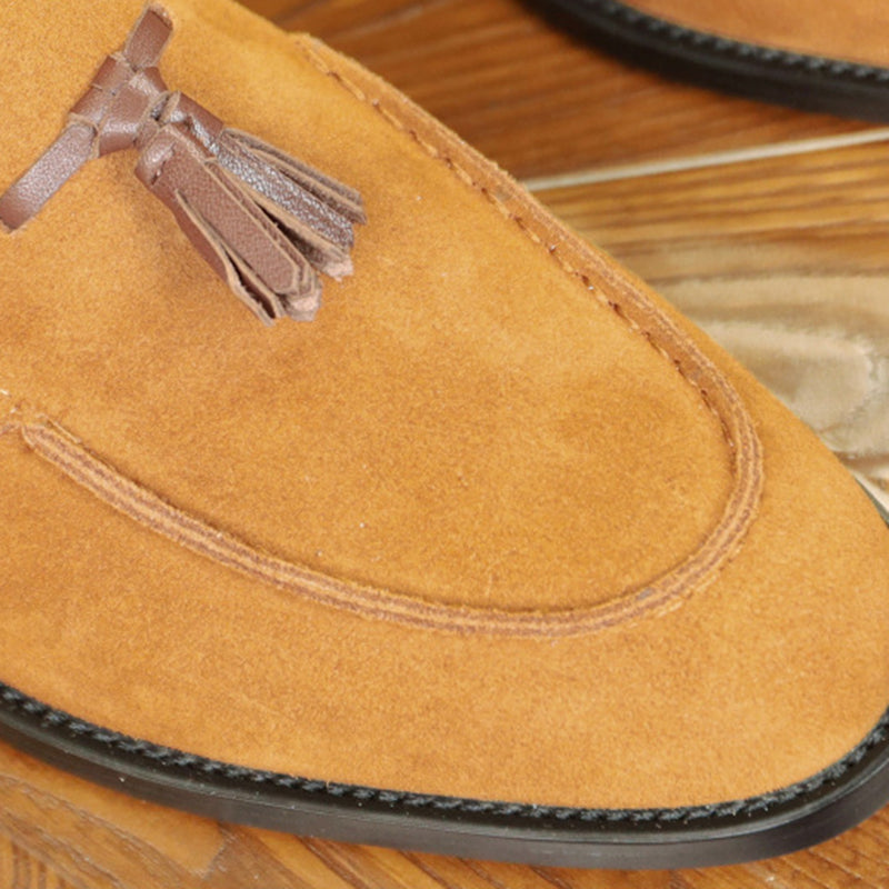 camel men's summer slip-on tassels loafers