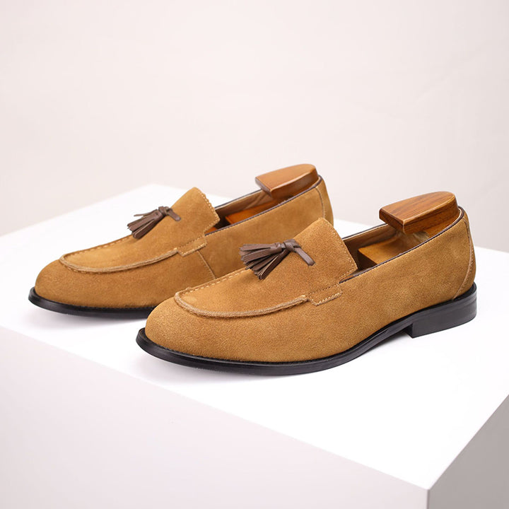 camel men's summer slip-on tassels loafers