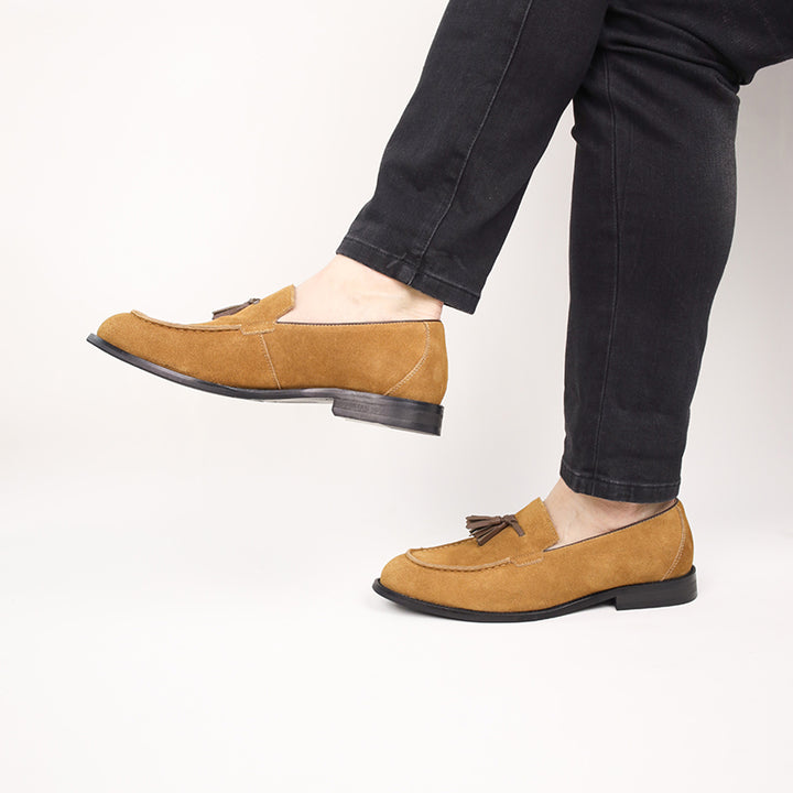 camel men's summer slip-on tassels loafers