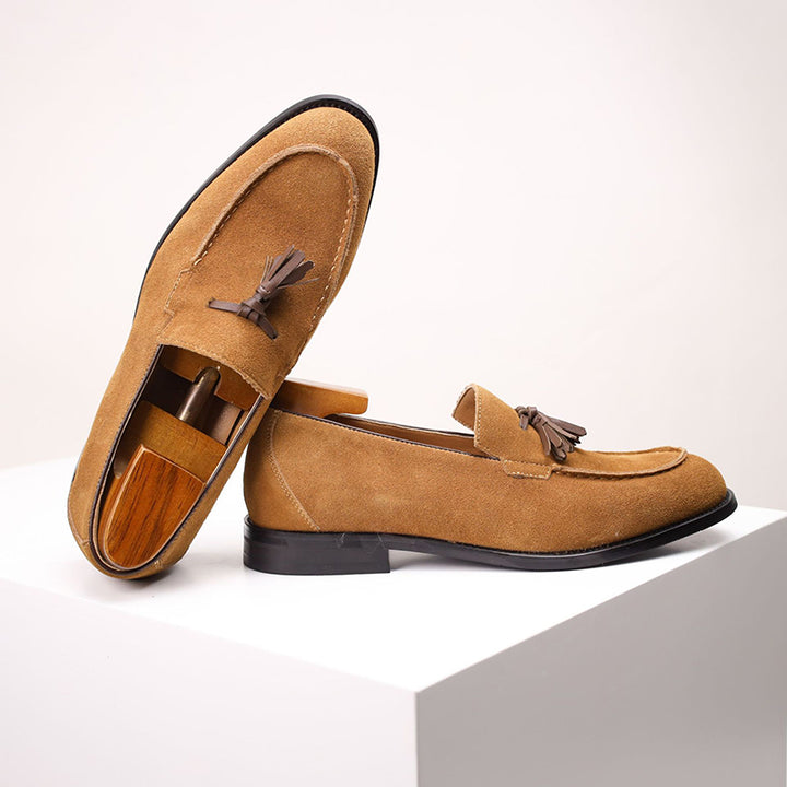 camel men's summer slip-on tassels loafers