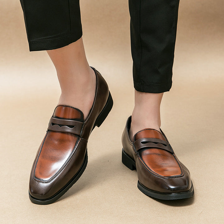 Men's vintage dual-tone penny loafers