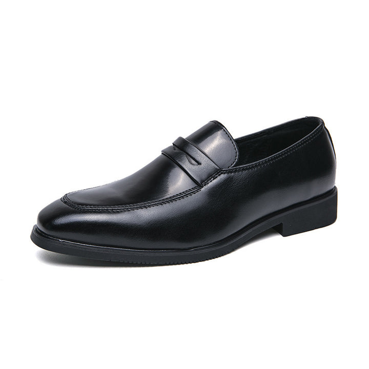 black Men's vintage dual-tone penny loafers