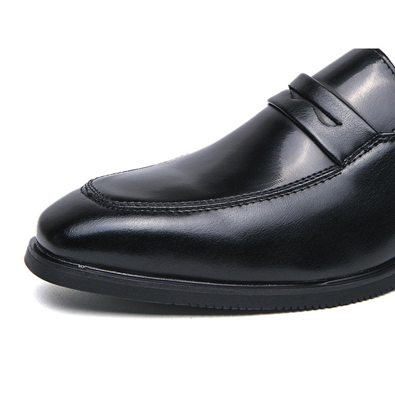 black Men's vintage dual-tone penny loafers