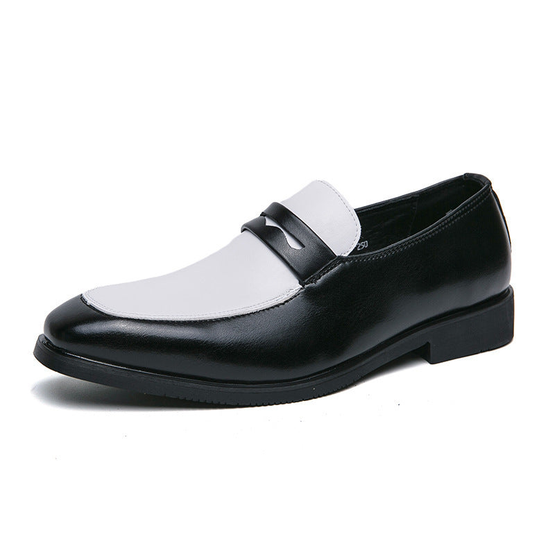 black-white Men's vintage dual-tone penny loafers