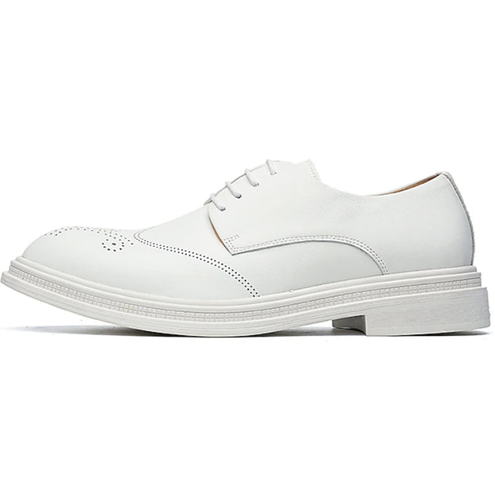 white Men's white wingtip brogue oxford shoes