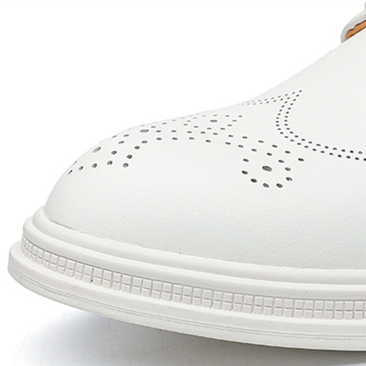 white Men's white wingtip brogue oxford shoes