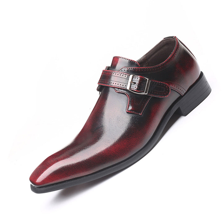 Men casual loafers stylish hollow buckle strap formal loafers