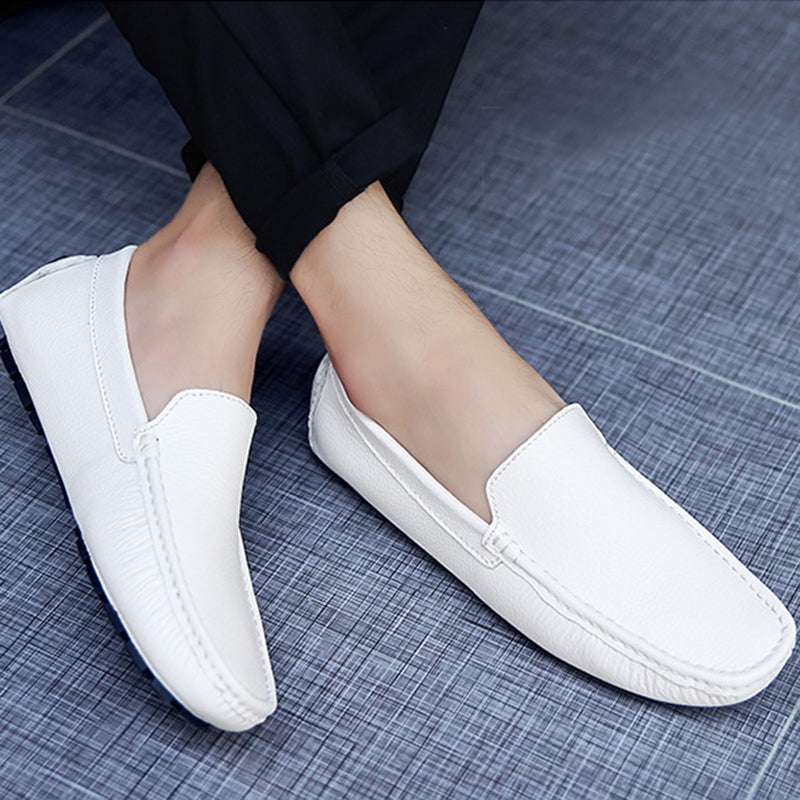 Men leather loafers England style casual slip on loafers