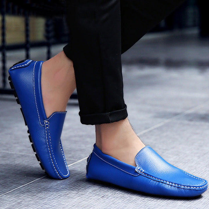 Men leather loafers England style casual slip on loafers