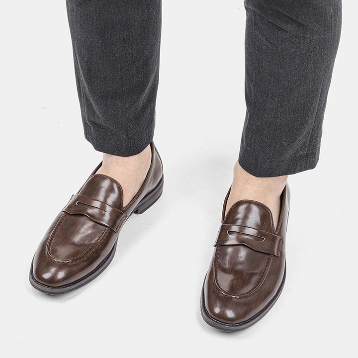 Men penny loafers solid color slip on casual driving loafers
