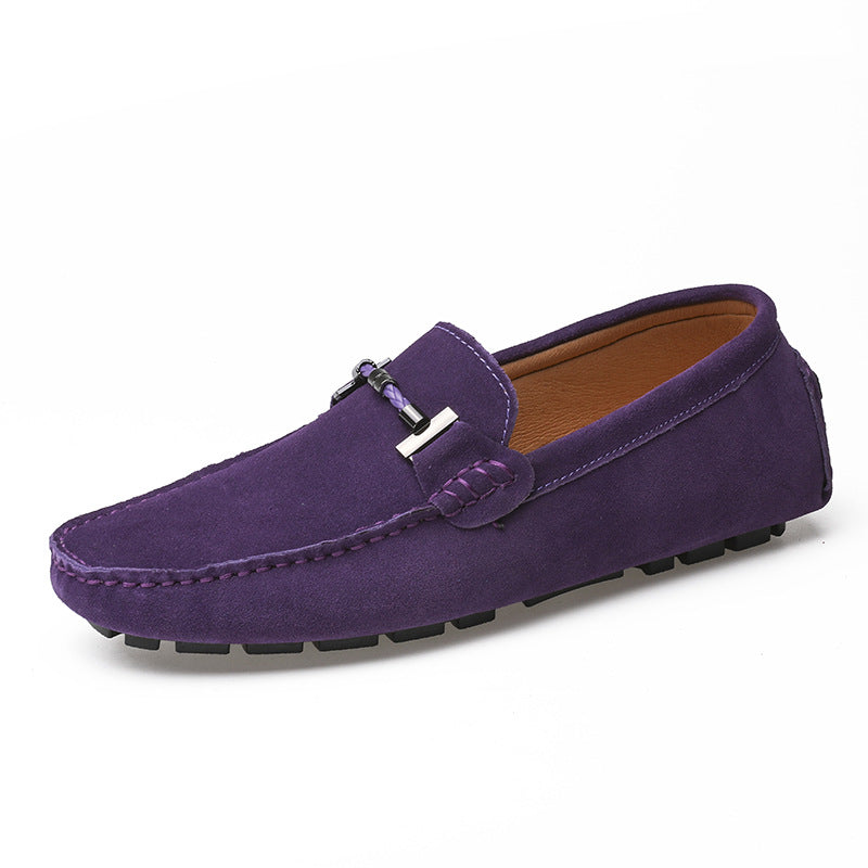 Mens moccasins casual flat driving slip on suede loafers