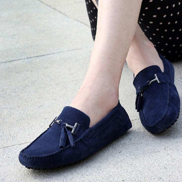 Mens moccasins tassel casual driving slip on suede loafers