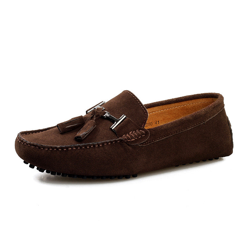 Mens moccasins tassel casual driving slip on suede loafers