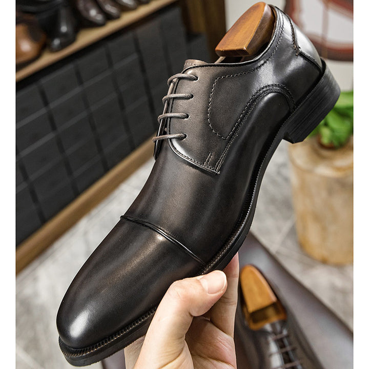 Men stylish leather loafers stitching England style formal loafers