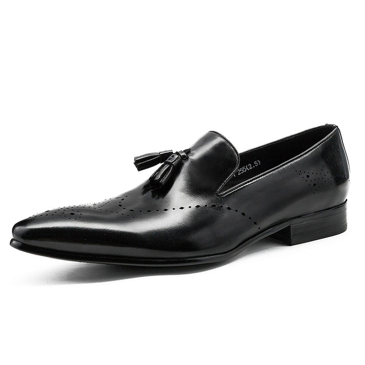 Men stylish tassel loafers hollow formal casual driving slip on leather loafers