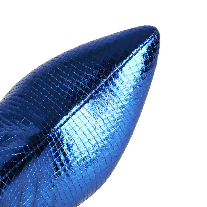 blue Metallic under the knee gogo boots