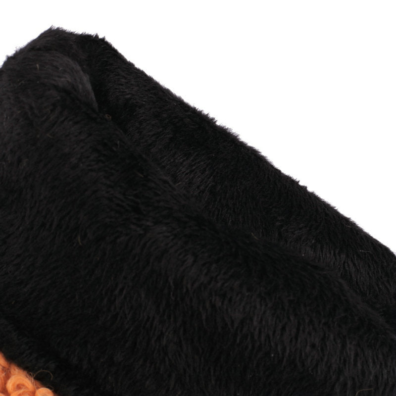 orange Mid calf furry shearling boots warm plush lined boots