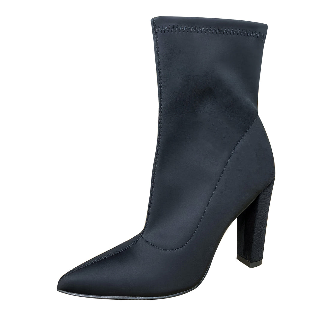 Neon color chunky high heels boots