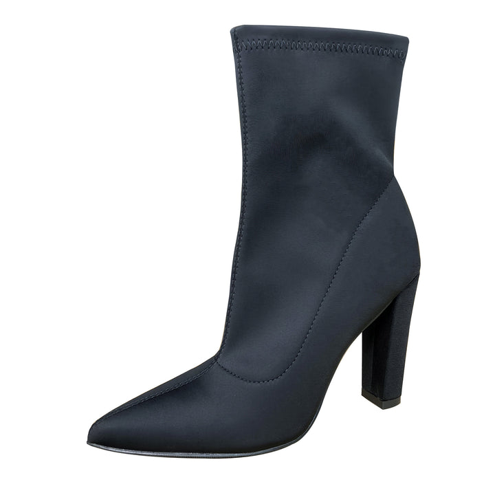 Neon color chunky high heels boots