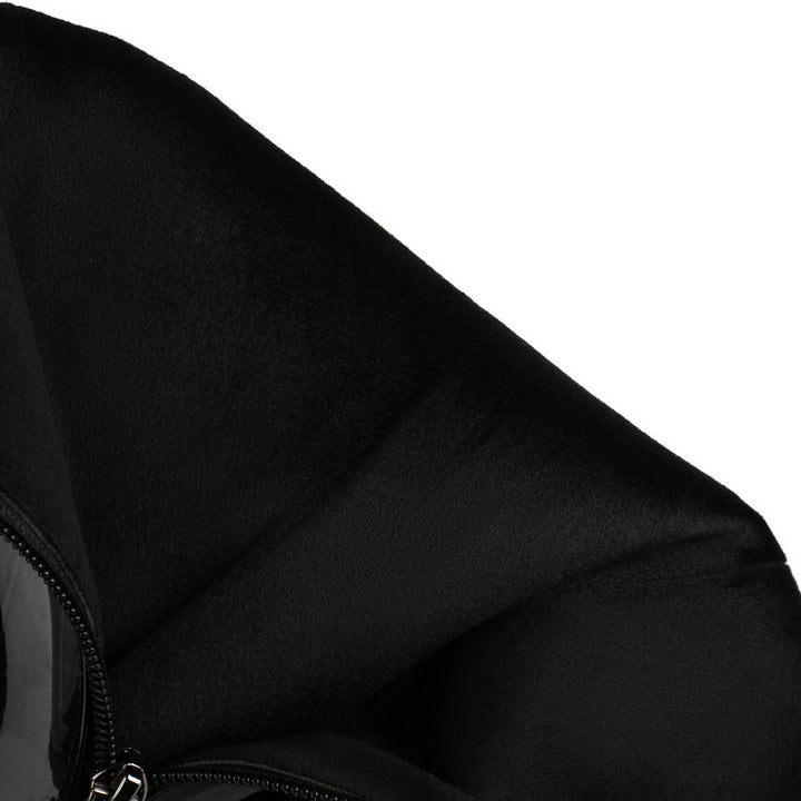 black Retro chunky heels go go boots with side zipper