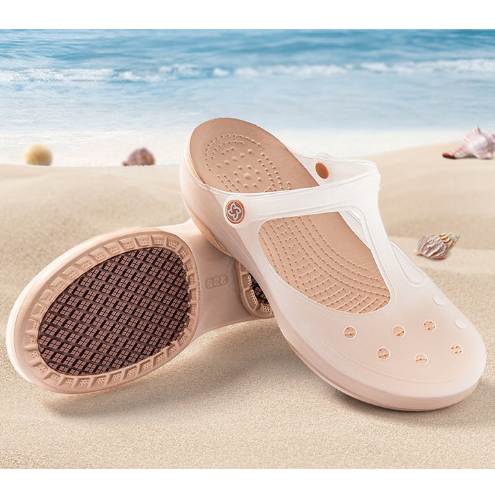 beige Summer beach hollow water shoes non slip