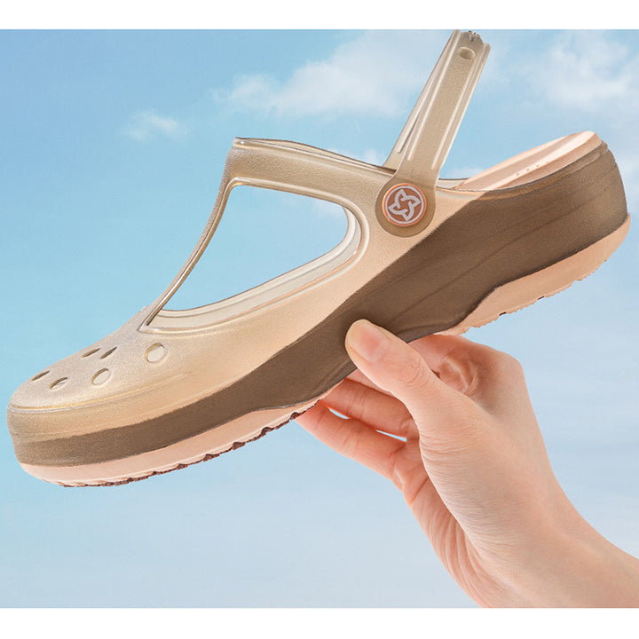 brown Summer beach hollow water shoes non slip