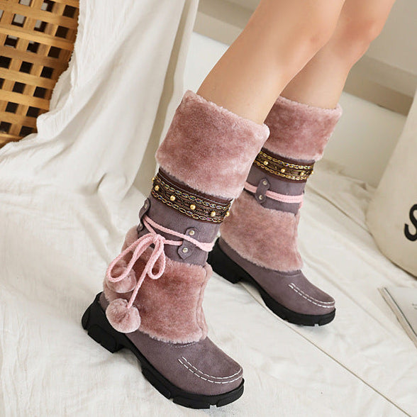 Thickened Fur Winter Warm Martin Boots