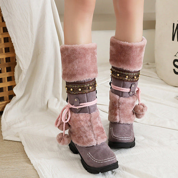 Thickened Fur Winter Warm Martin Boots