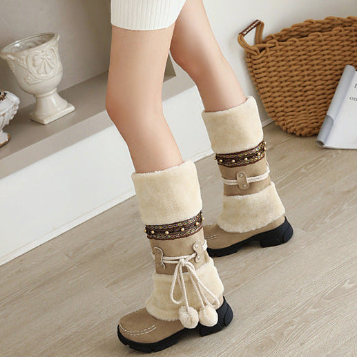 Thickened Fur Winter Warm Martin Boots