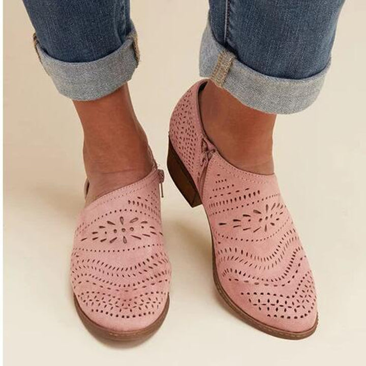 Vintage Chunky Low Heels Booties