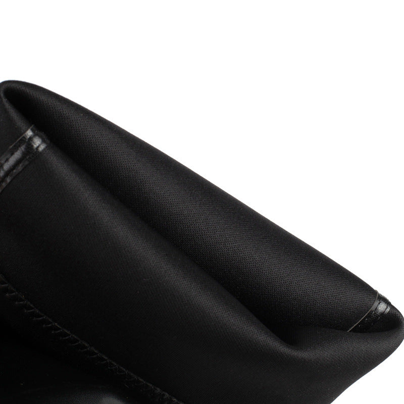 black Women's 4 inches chunky heels strechy thigh boots