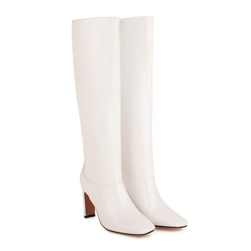 Women's Square Toe Block Heel Knee-High Boots