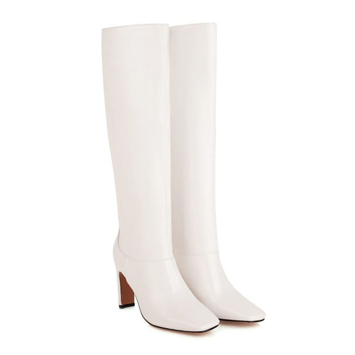 Women's Square Toe Block Heel Knee-High Boots