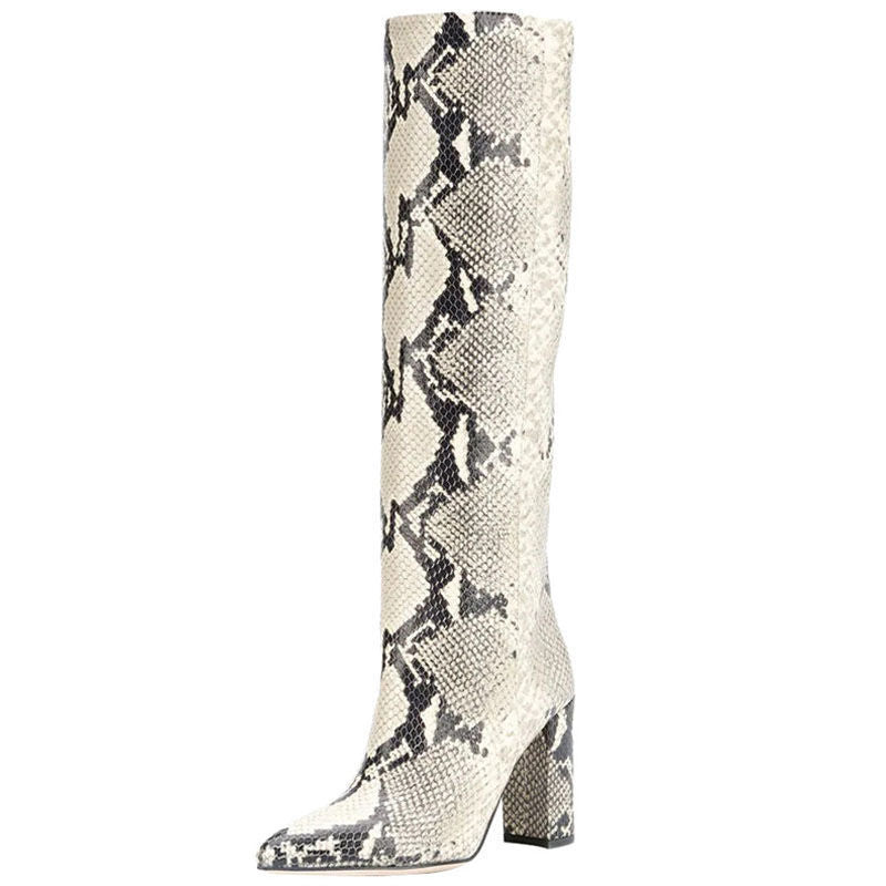 Women's Croc-Embossed Knee-High Boots