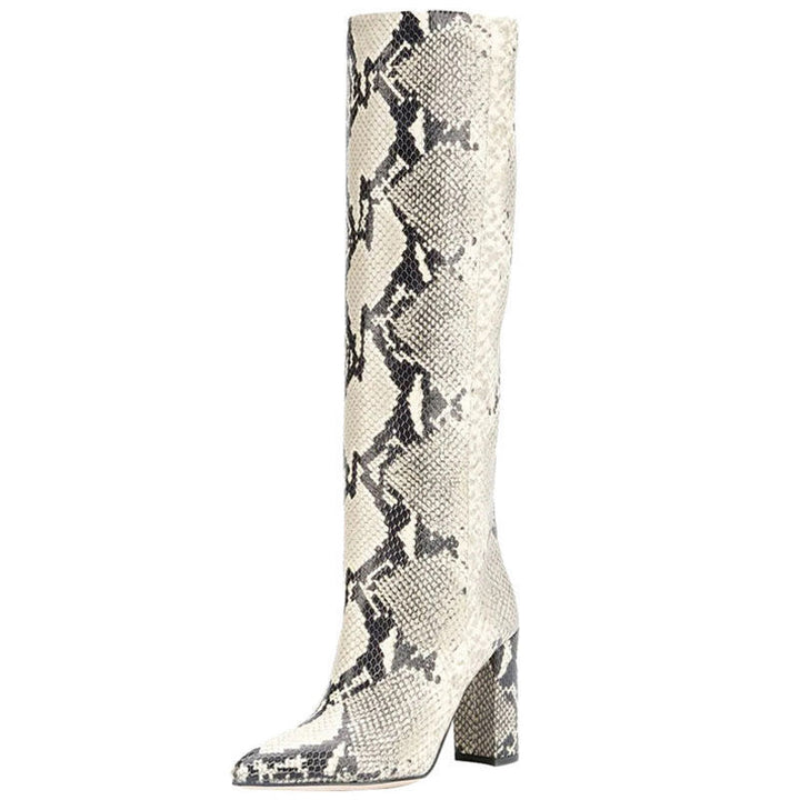 Women's Croc-Embossed Knee-High Boots