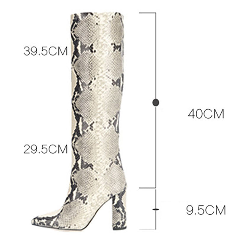 Women's Croc-Embossed Knee-High Boots