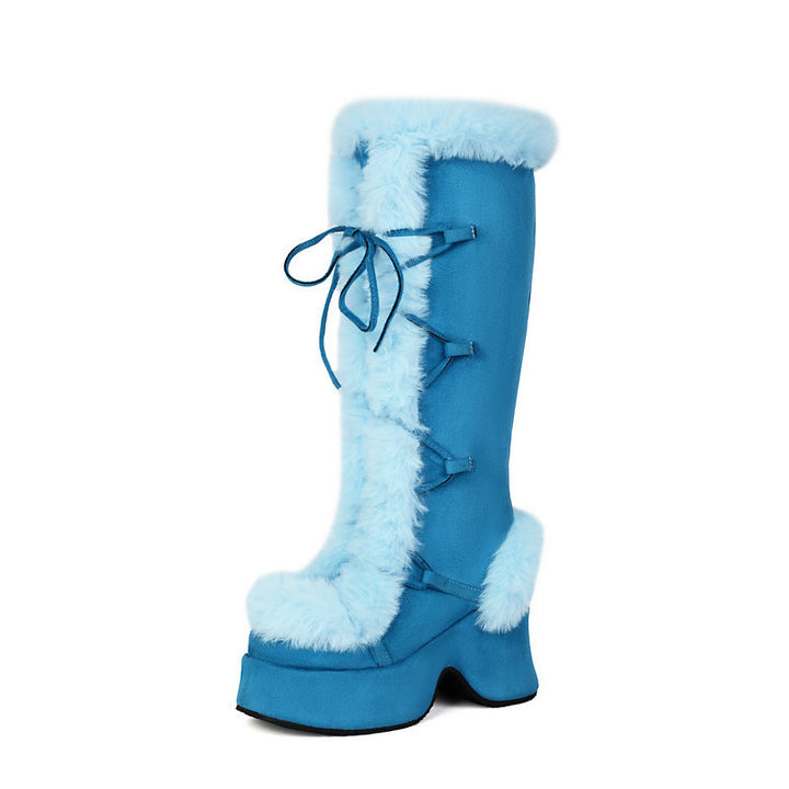 Women's Faux Fur-Trim Platform Knee-High Boots