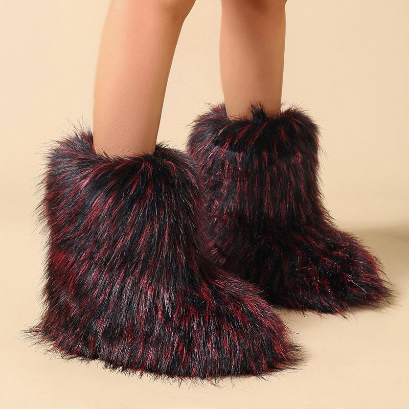 Women’s Shaggy Faux Fur Ankle Boots