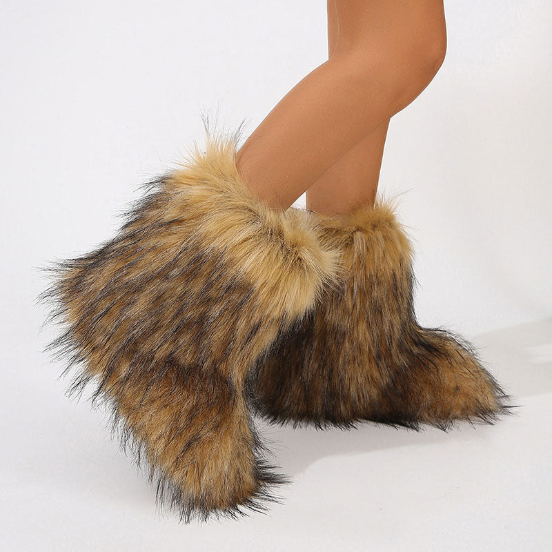 Women’s Shaggy Faux Fur Ankle Boots