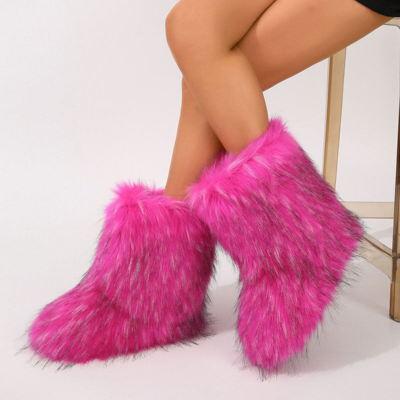 Women’s Shaggy Faux Fur Ankle Boots