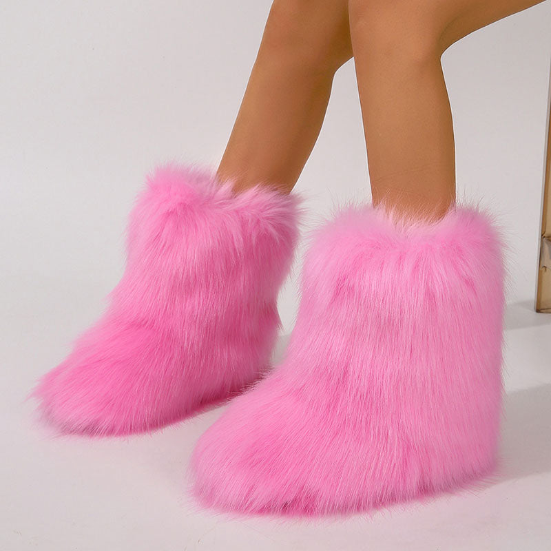 Women’s Shaggy Faux Fur Ankle Boots