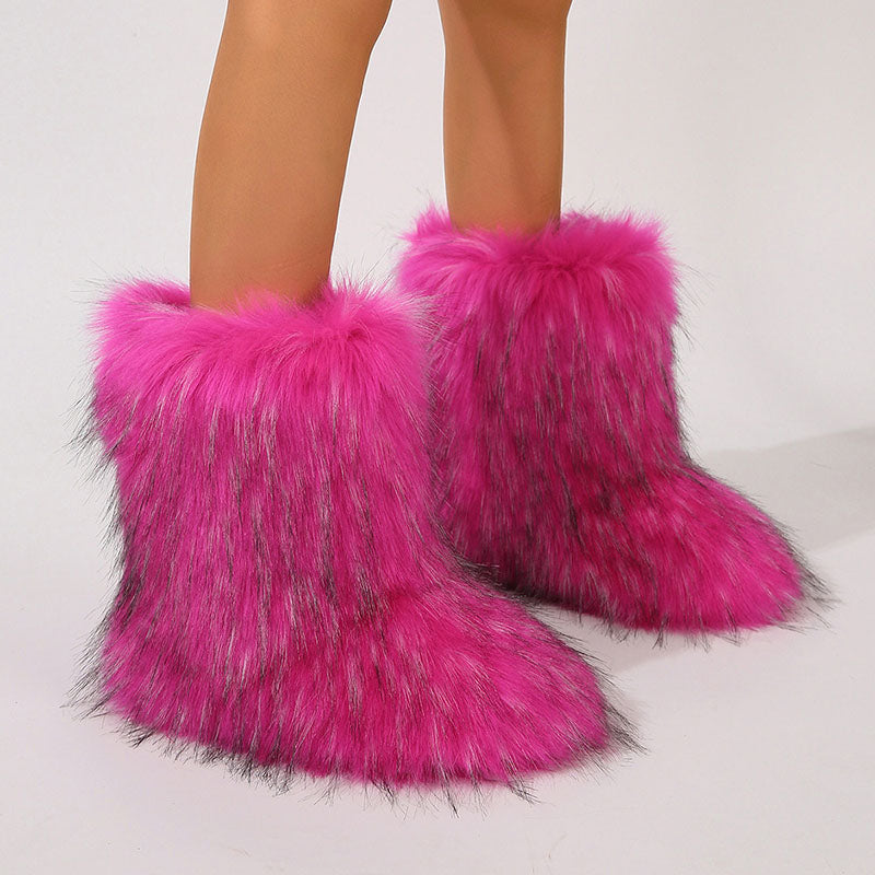 Women’s Shaggy Faux Fur Ankle Boots